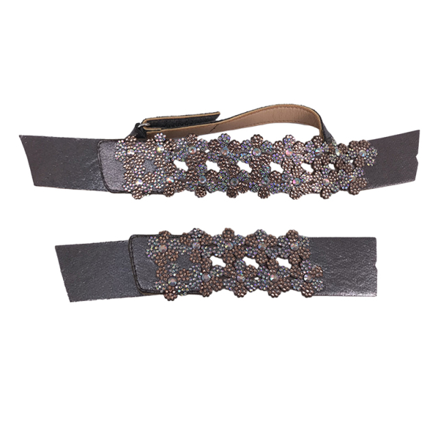 Customized shoes upper jewelry PU velvet laser hot drilling handmade beading women sandals upper semi-finished processing accessories wholesale