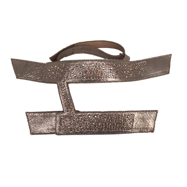 Customized shoes upper jewelry PU velvet laser hot drilling handmade beading women sandals upper semi-finished processing accessories wholesale