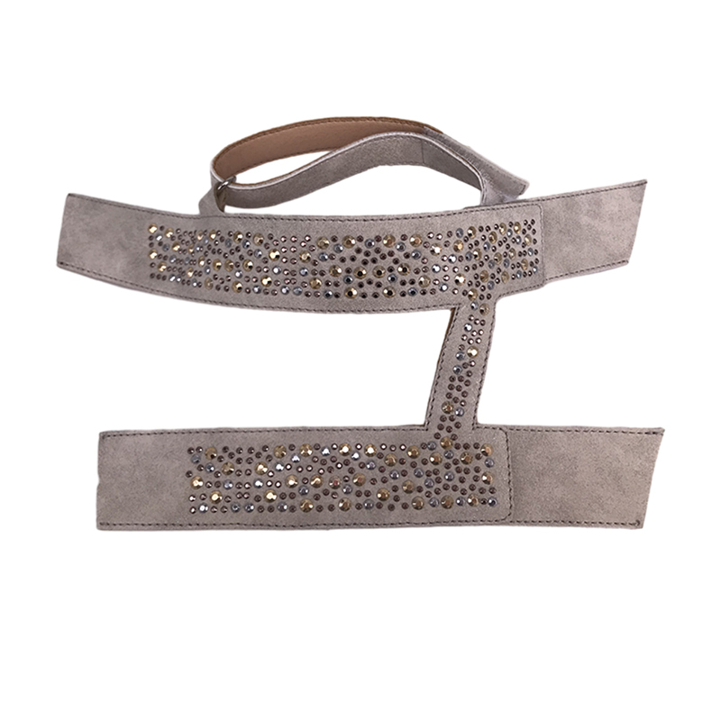 Customized shoes upper jewelry PU velvet laser hot drilling handmade beading women sandals upper semi-finished processing accessories wholesale