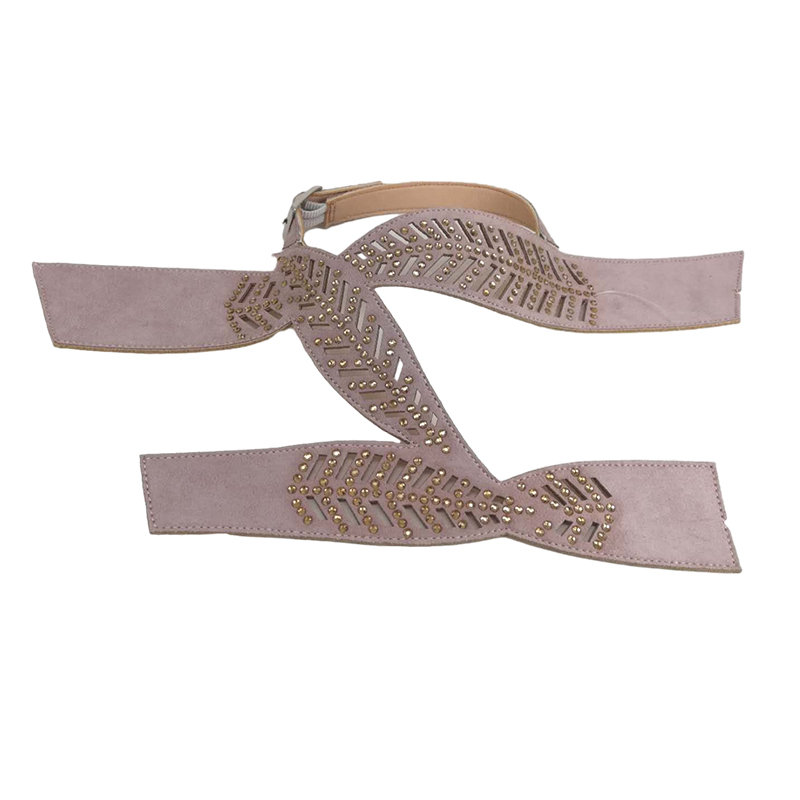 Customized shoes upper jewelry PU velvet laser hot drilling handmade beading women sandals upper semi-finished processing accessories wholesale