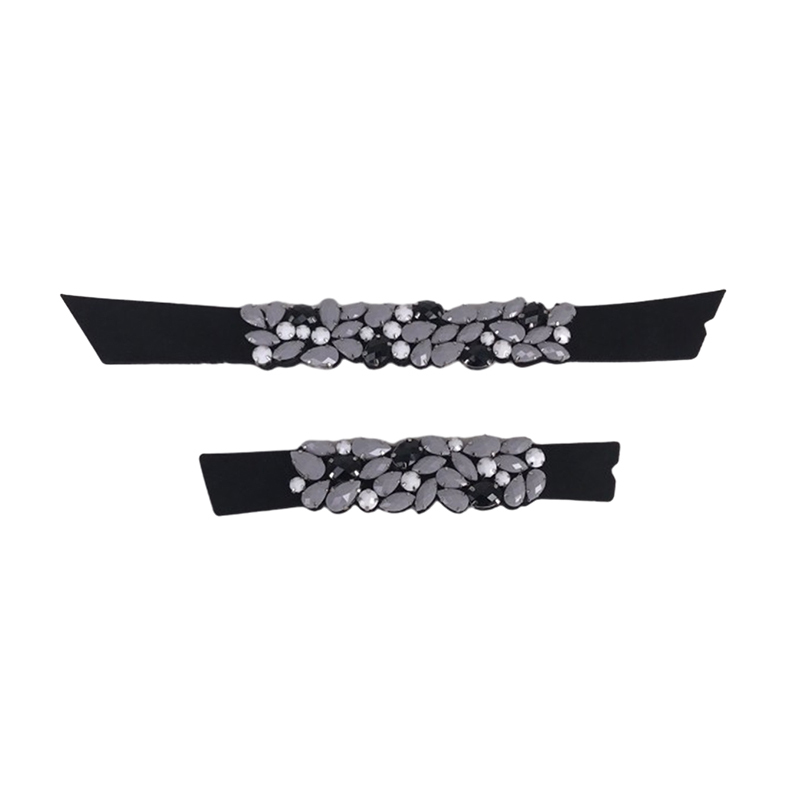 Customized shoes upper jewelry PU velvet laser hot drilling handmade beading women sandals upper semi-finished processing accessories wholesale