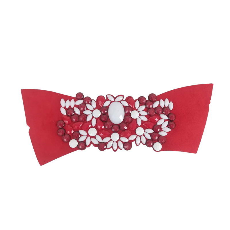 Customized shoes upper jewelry PU velvet laser hot drilling handmade beading women sandals upper semi-finished processing accessories wholesale