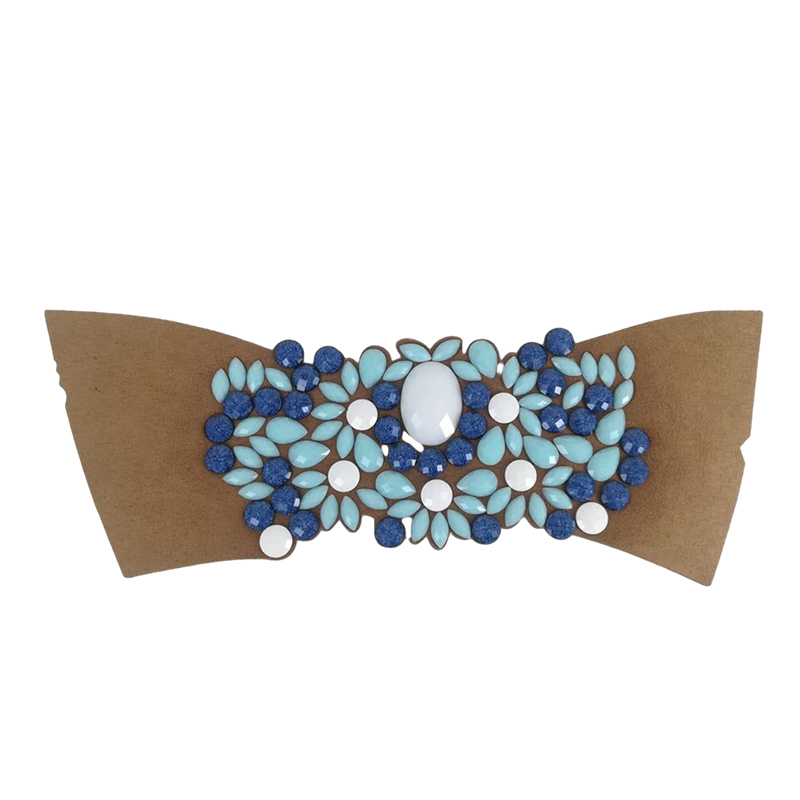Customized shoes upper jewelry PU velvet laser hot drilling handmade beading women sandals upper semi-finished processing accessories wholesale