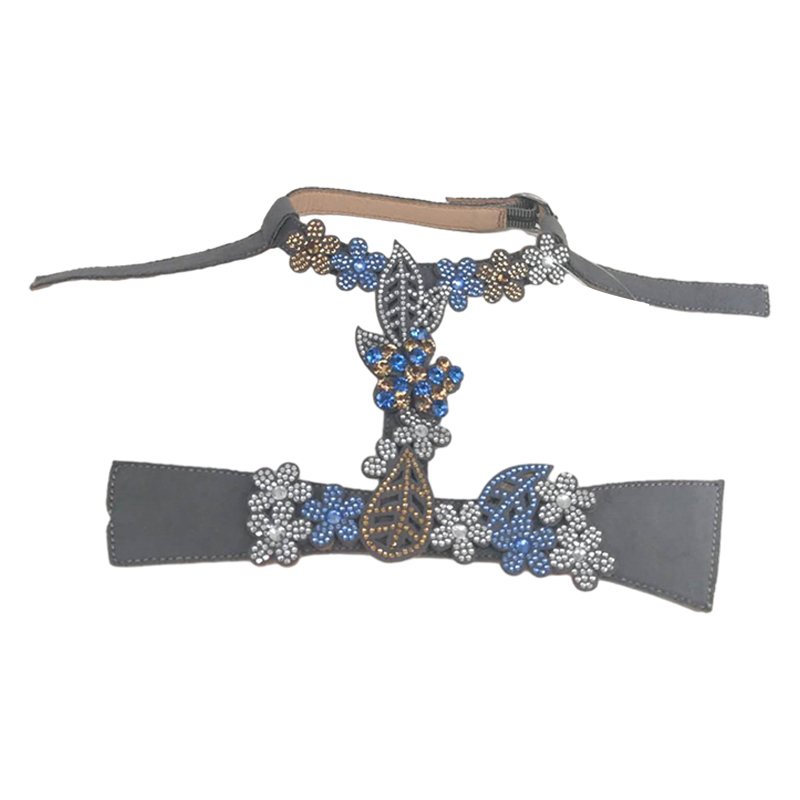 Customized shoes upper jewelry PU velvet laser hot drilling handmade beading women sandals upper semi-finished processing accessories wholesale