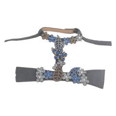 Customized shoes upper jewelry PU velvet laser hot drilling handmade beading women sandals upper semi-finished processing accessories wholesale
