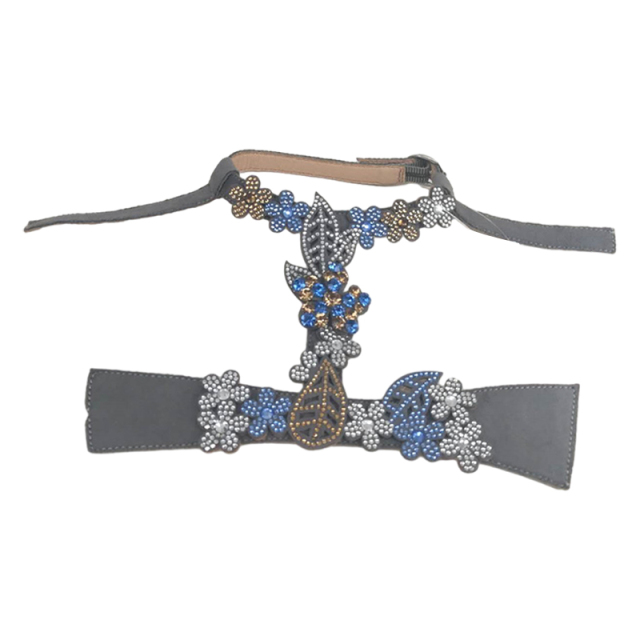 Customized shoes upper jewelry PU velvet laser hot drilling handmade beading women sandals upper semi-finished processing accessories wholesale