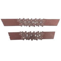 Customized shoes upper jewelry PU velvet laser hot drilling handmade beading women sandals upper semi-finished processing accessories wholesale