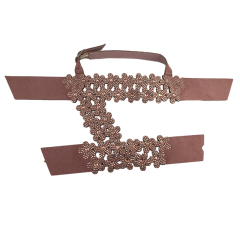 Customized shoes upper jewelry PU velvet laser hot drilling handmade beading women sandals upper semi-finished processing accessories wholesale