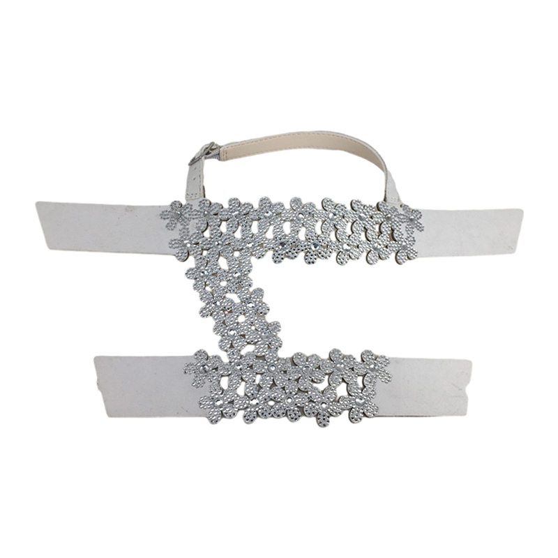 Customized shoes upper jewelry PU velvet laser hot drilling handmade beading women sandals upper semi-finished processing accessories wholesale