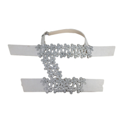 Customized shoes upper jewelry PU velvet laser hot drilling handmade beading women sandals upper semi-finished processing accessories wholesale