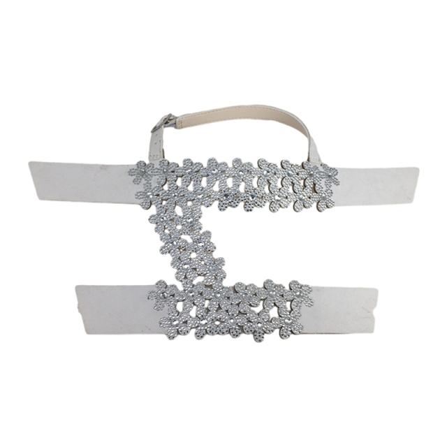 Customized shoes upper jewelry PU velvet laser hot drilling handmade beading women sandals upper semi-finished processing accessories wholesale