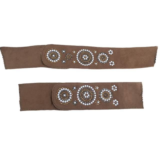 Customized shoes upper jewelry PU velvet laser hot drilling handmade beading women sandals upper semi-finished processing accessories wholesale
