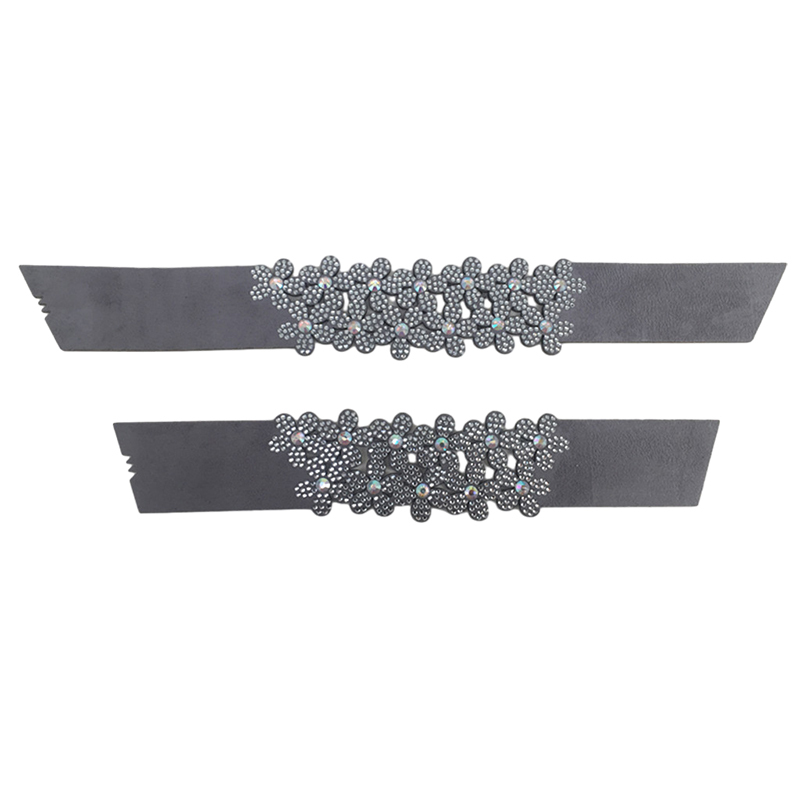 Customized shoes upper jewelry PU velvet laser hot drilling handmade beading women sandals upper semi-finished processing accessories wholesale