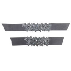 Customized shoes upper jewelry PU velvet laser hot drilling handmade beading women sandals upper semi-finished processing accessories wholesale