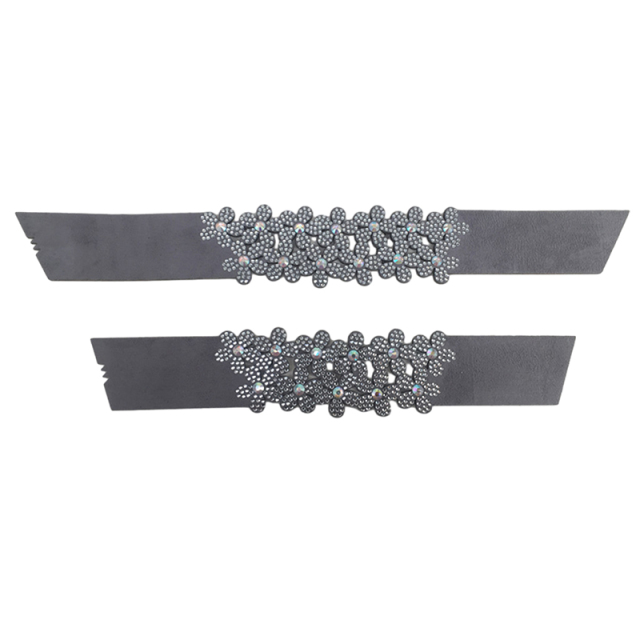 Customized shoes upper jewelry PU velvet laser hot drilling handmade beading women sandals upper semi-finished processing accessories wholesale