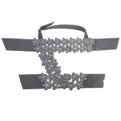 Customized shoes upper jewelry PU velvet laser hot drilling handmade beading women sandals upper semi-finished processing accessories wholesale
