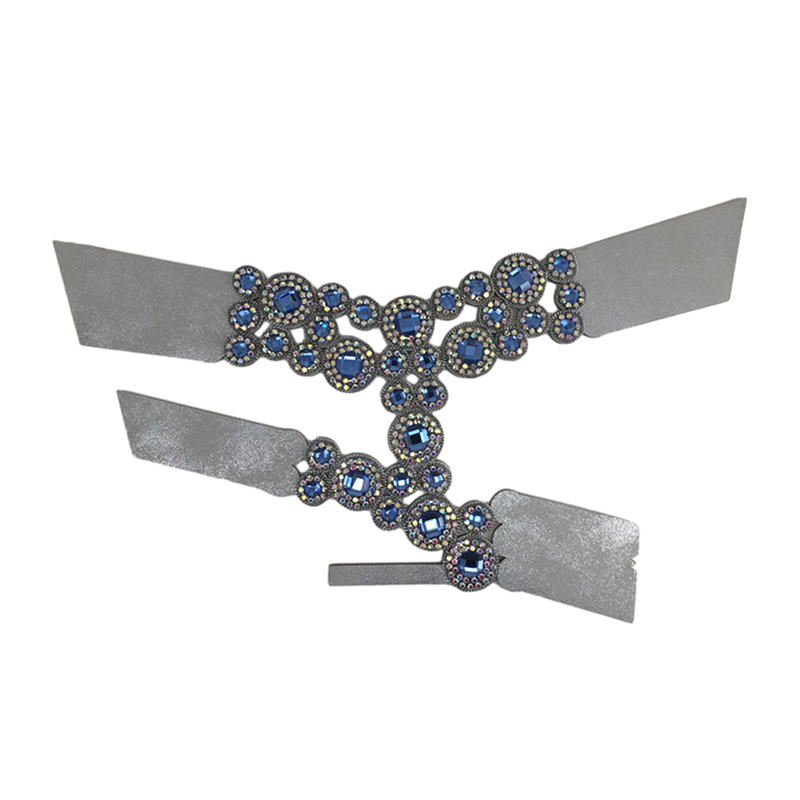 Customized shoes upper accessories PU paste chain backing hot diamond handmade point drill female sandals upper semi-finished jewelry wholesale processing