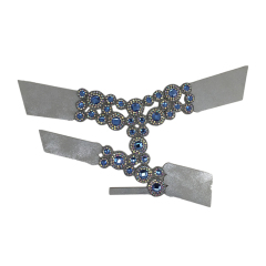 Customized shoes upper accessories PU paste chain backing hot diamond handmade point drill female sandals upper semi-finished jewelry wholesale processing