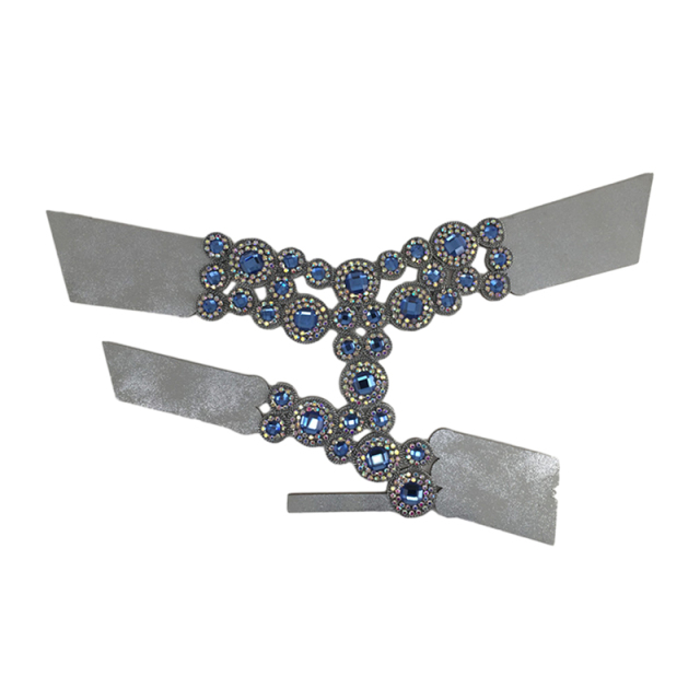 Customized shoes upper accessories PU paste chain backing hot diamond handmade point drill female sandals upper semi-finished jewelry wholesale processing