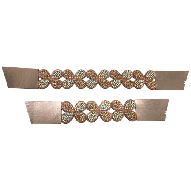 Customized shoes upper accessories PU paste chain backing hot diamond handmade point drill female sandals upper semi-finished jewelry wholesale processing