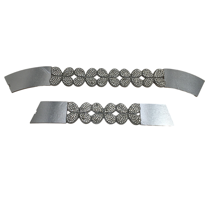 Customized shoes upper accessories PU paste chain backing hot diamond handmade point drill female sandals upper semi-finished jewelry wholesale processing