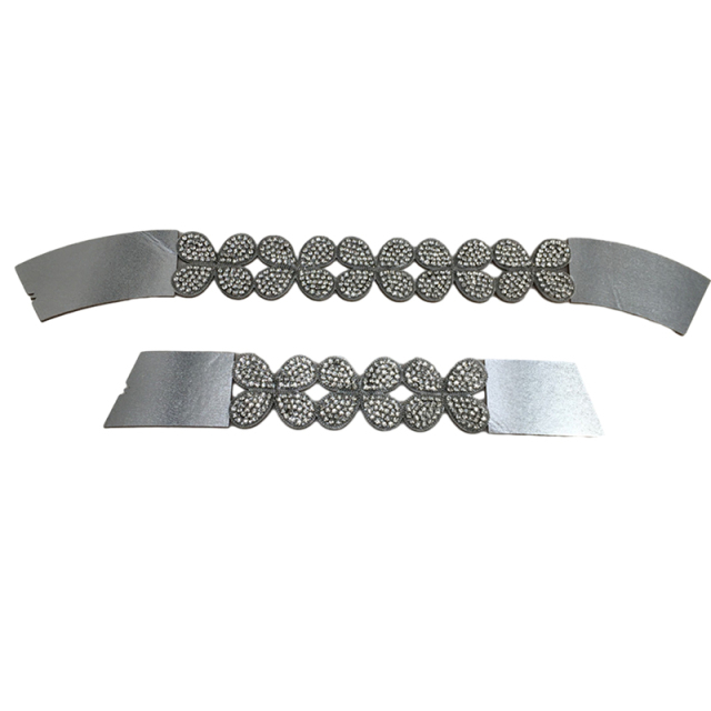 Customized shoes upper accessories PU paste chain backing hot diamond handmade point drill female sandals upper semi-finished jewelry wholesale processing
