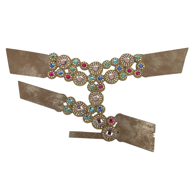 Customized shoes upper accessories PU paste chain backing hot diamond handmade point drill female sandals upper semi-finished jewelry wholesale processing