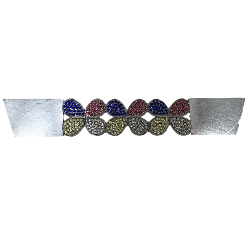 Customized shoes upper accessories PU paste chain backing hot diamond handmade point drill female sandals upper semi-finished jewelry wholesale processing