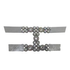 Customized shoes upper accessories PU paste chain backing hot diamond handmade point drill female sandals upper semi-finished jewelry wholesale processing