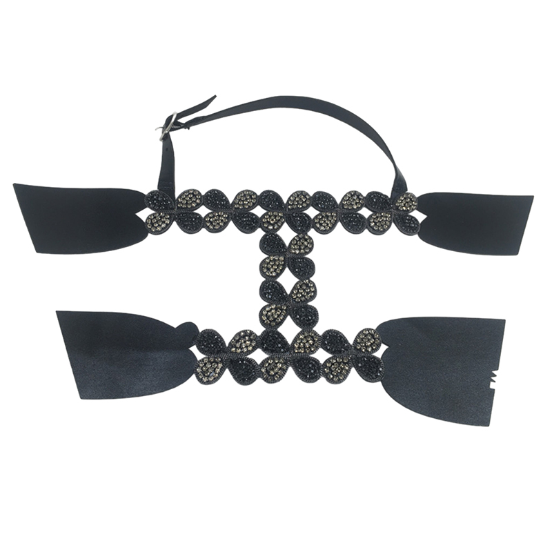 Customized shoes upper accessories PU paste chain backing hot diamond handmade point drill female sandals upper semi-finished jewelry wholesale processing