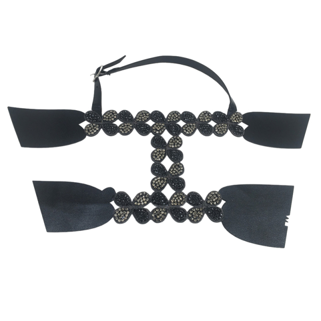Customized shoes upper accessories PU paste chain backing hot diamond handmade point drill female sandals upper semi-finished jewelry wholesale processing