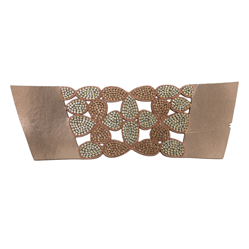 Customized shoes upper accessories PU paste chain backing hot diamond handmade point drill female sandals upper semi-finished jewelry wholesale processing