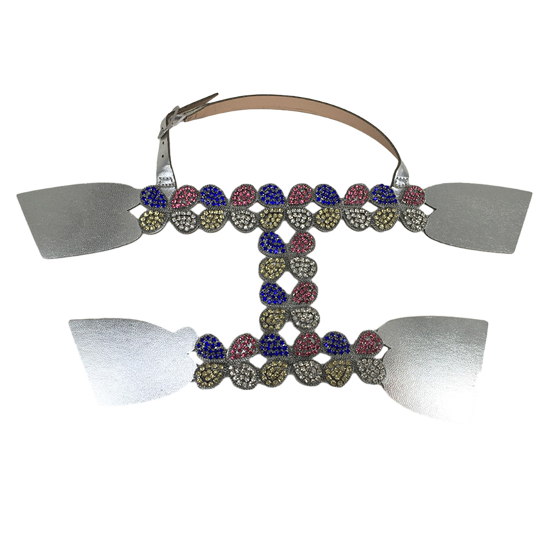 Customized shoes upper accessories PU paste chain backing hot diamond handmade point drill female sandals upper semi-finished jewelry wholesale processing