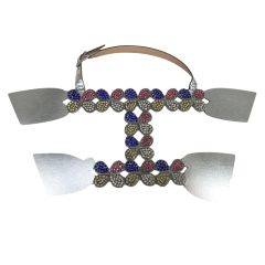 Customized shoes upper accessories PU paste chain backing hot diamond handmade point drill female sandals upper semi-finished jewelry wholesale processing