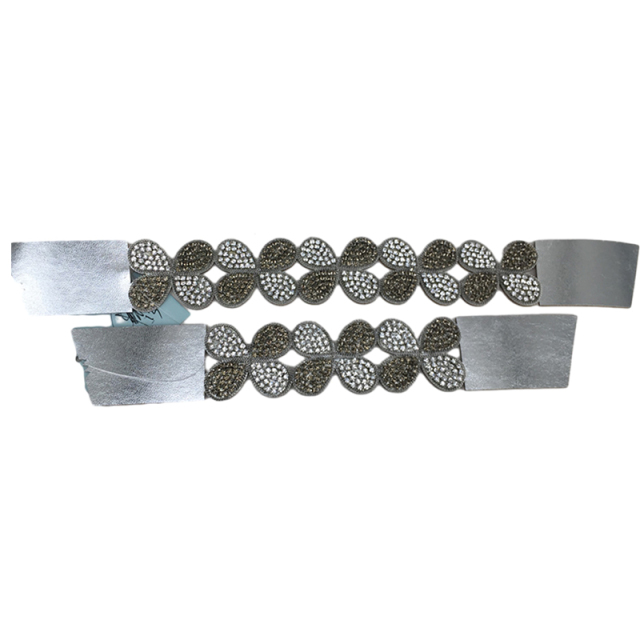 Customized shoes upper accessories PU paste chain backing hot diamond handmade point drill female sandals upper semi-finished jewelry wholesale processing