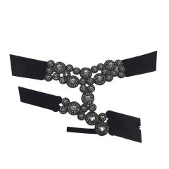 Customized shoes upper accessories PU paste chain backing hot diamond handmade point drill female sandals upper semi-finished jewelry wholesale processing