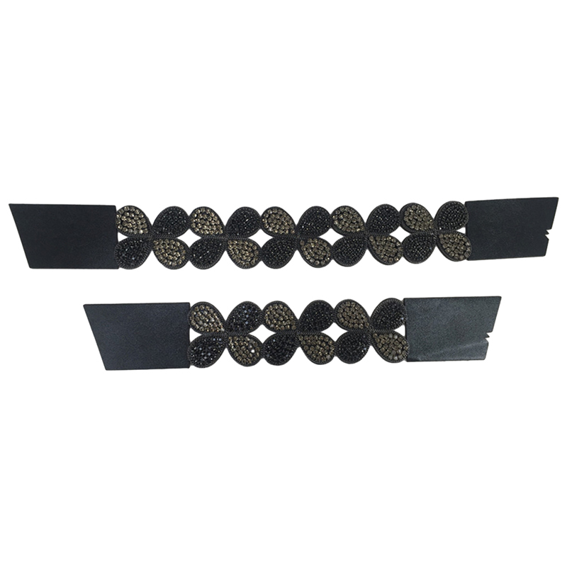 Customized shoes upper accessories PU paste chain backing hot diamond handmade point drill female sandals upper semi-finished jewelry wholesale processing