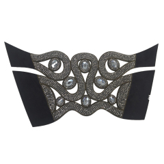 Sample processing customized new laser paste chain hot diamond technology fashion diamond inlaid vamp slippers female sandals semi-finished products