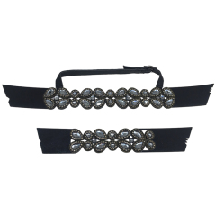Sample processing customized new laser paste chain hot diamond technology fashion diamond inlaid vamp slippers female sandals semi-finished products