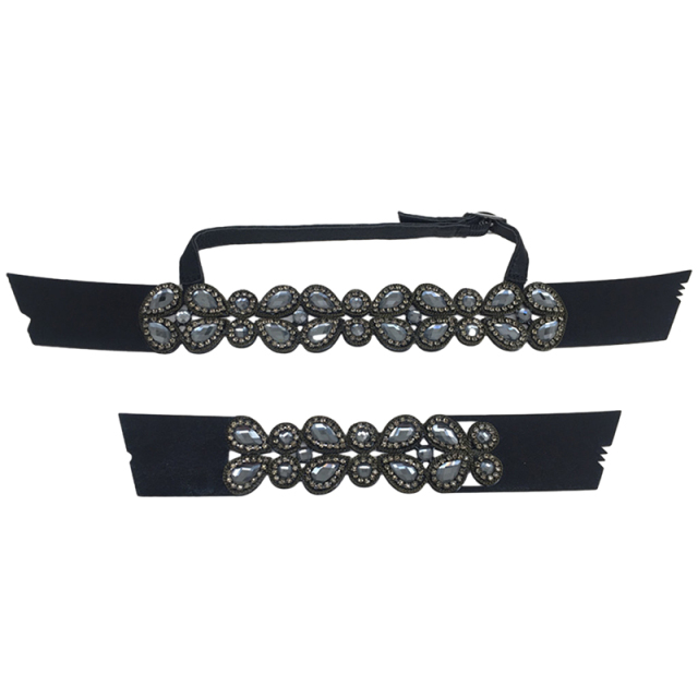 Sample processing customized new laser paste chain hot diamond technology fashion diamond inlaid vamp slippers female sandals semi-finished products