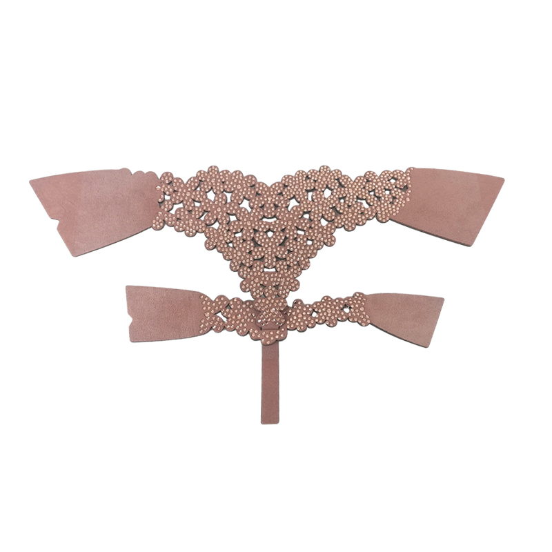 Customized shoes upper jewelry PU velvet laser hot drilling handmade beading women sandals upper semi-finished processing accessories wholesale