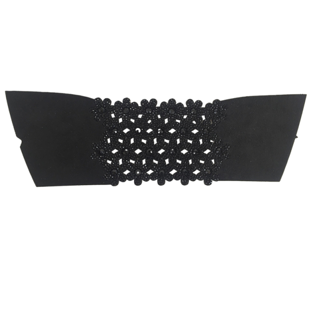 Customized shoes upper jewelry PU velvet laser hot drilling handmade beading women sandals upper semi-finished processing accessories wholesale