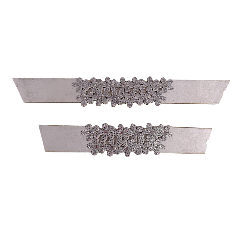 Customized shoes upper jewelry PU velvet laser hot drilling handmade beading women sandals upper semi-finished processing accessories wholesale