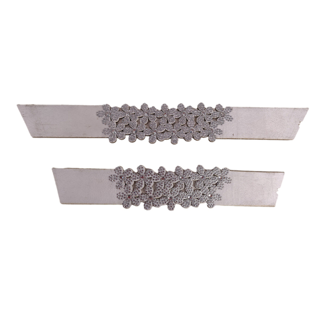 Customized shoes upper jewelry PU velvet laser hot drilling handmade beading women sandals upper semi-finished processing accessories wholesale