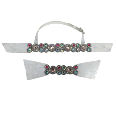 Sample processing customized new laser paste chain hot diamond technology fashion diamond inlaid vamp slippers female sandals semi-finished products