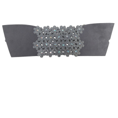 Customized shoes upper jewelry PU velvet laser hot drilling handmade beading women sandals upper semi-finished processing accessories wholesale