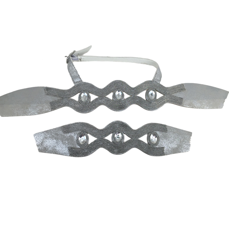 Sample processing customized new laser paste chain hot diamond technology fashion diamond inlaid vamp slippers female sandals semi-finished products