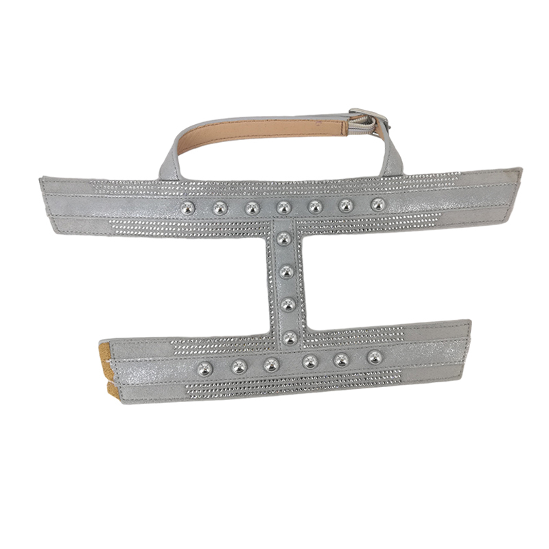 Customized uppers accessories PU laser embossing colorful handmade studded women's sandals uppers semi-finished jewelry wholesale processing