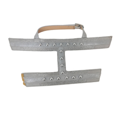 Customized uppers accessories PU laser embossing colorful handmade studded women's sandals uppers semi-finished jewelry wholesale processing