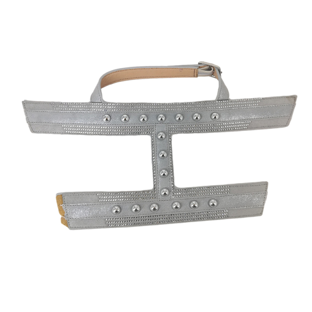 Customized uppers accessories PU laser embossing colorful handmade studded women's sandals uppers semi-finished jewelry wholesale processing